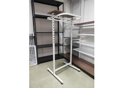 Стійка для одягу L0.6хH1.4 двостороння з полицею (біла)